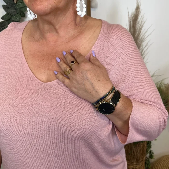 Pull femme manches chauve-souris « Jolies Formes » - rose-poudre - taille-unique-grande-taille