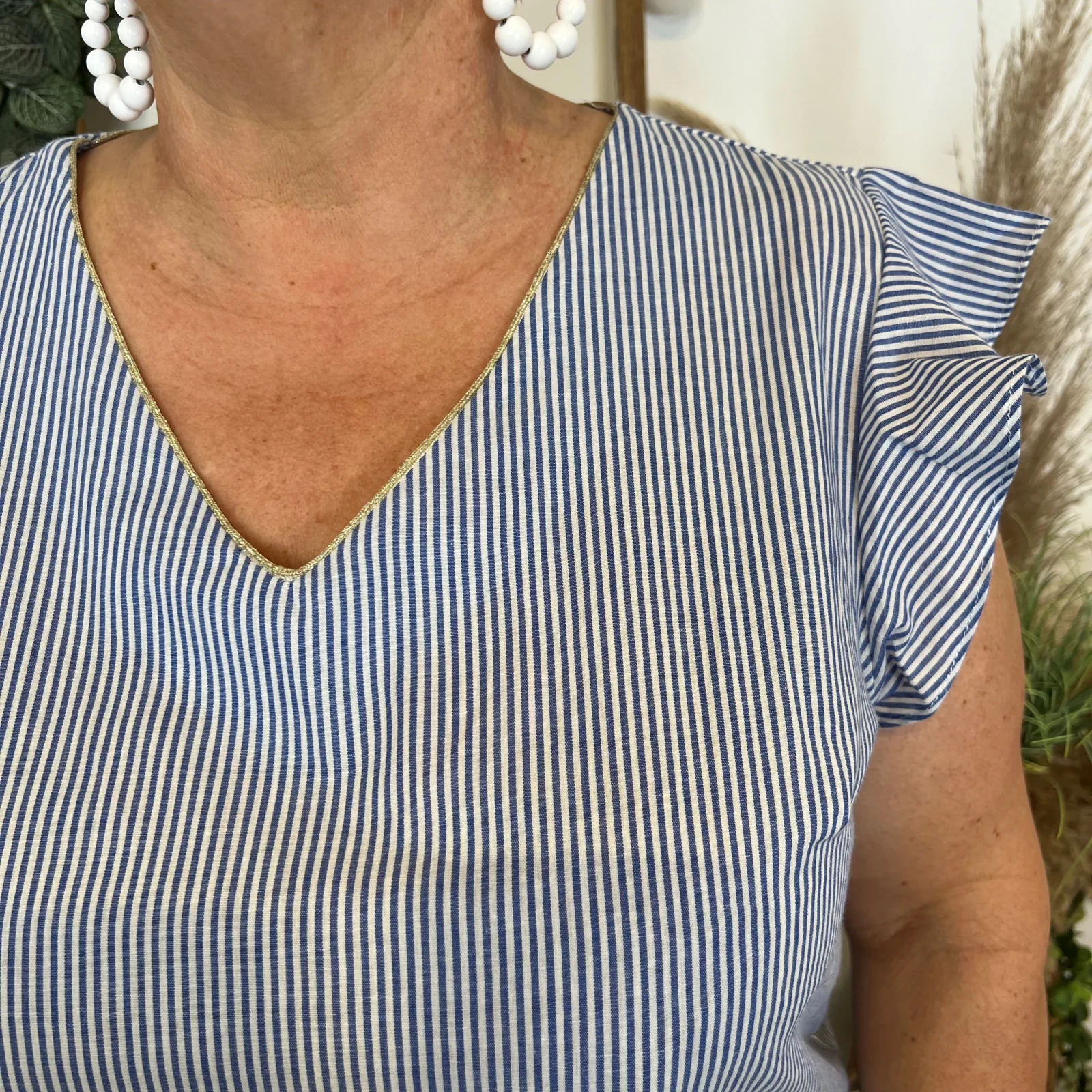 k231- Top Maëlle rayé (T40-T48) - bleu-indigo - 48