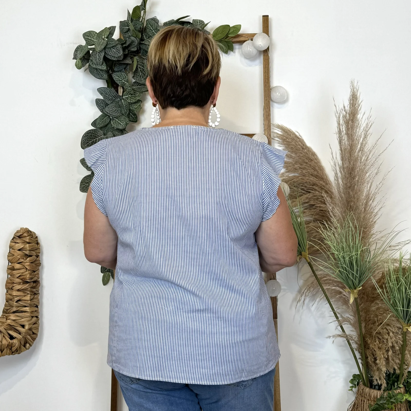 k231- Top Maëlle rayé (T40-T48) - bleu-indigo - 48