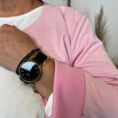 L205- Veste courte suédine (T38-T44) - rose-bebe - 44