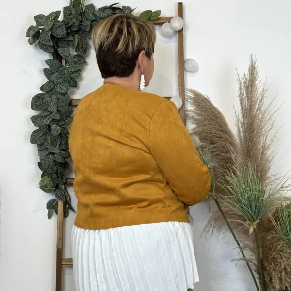 L205- Veste courte suédine (T38-T44) - moutarde - 44