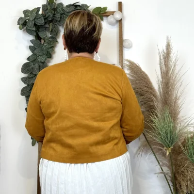 L205- Veste courte suédine (T38-T44) - moutarde - 44