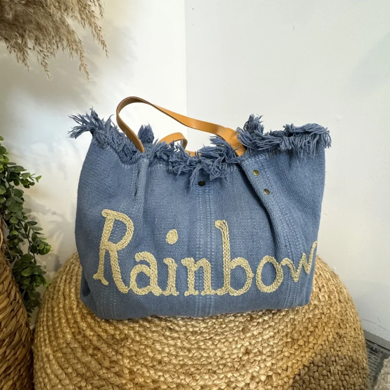 Q487- Sac "Rainbow" 🇮🇹 - bleu-jeans - sans-taille