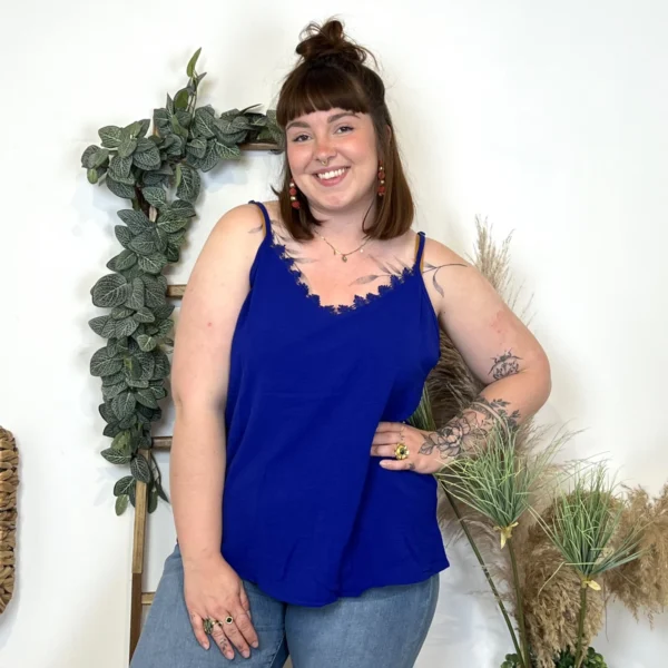 K947- Débardeur Christy (T44-T52) - bleu-royal - 52