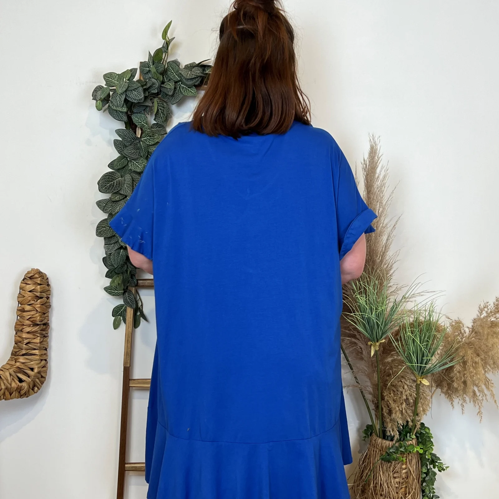 Z370- Robe C'Mélodie Coton 🇮🇹 - bleu-royal - taille-unique-grande-taille