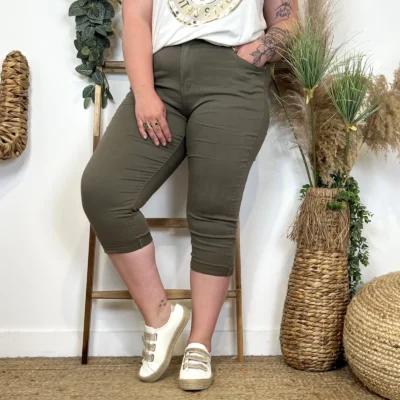 O620- Pantacourt Voggo (T42-T50) - kaki - 50