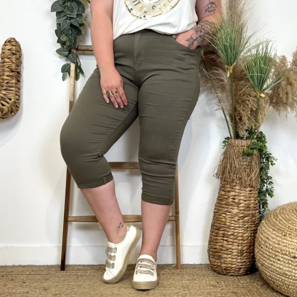 O620- Pantacourt Voggo (T42-T50) - kaki - 50