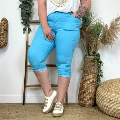 O616- Pantacourt Voggo (T42-T50) - bleu-ciel - 50