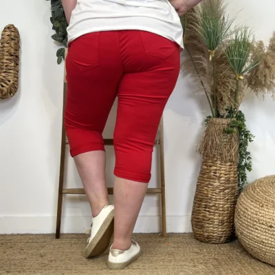 O614- Pantacourt Voggo (T42-T50) - rouge - 50