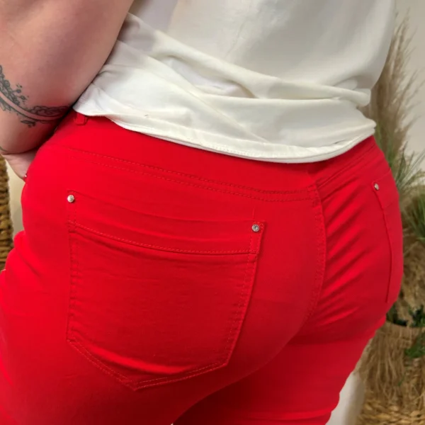 O614- Pantacourt Voggo (T42-T50) - rouge - 50