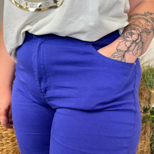 O628- Pantacourt Voggo (T42-T50) - bleu-royal - 50