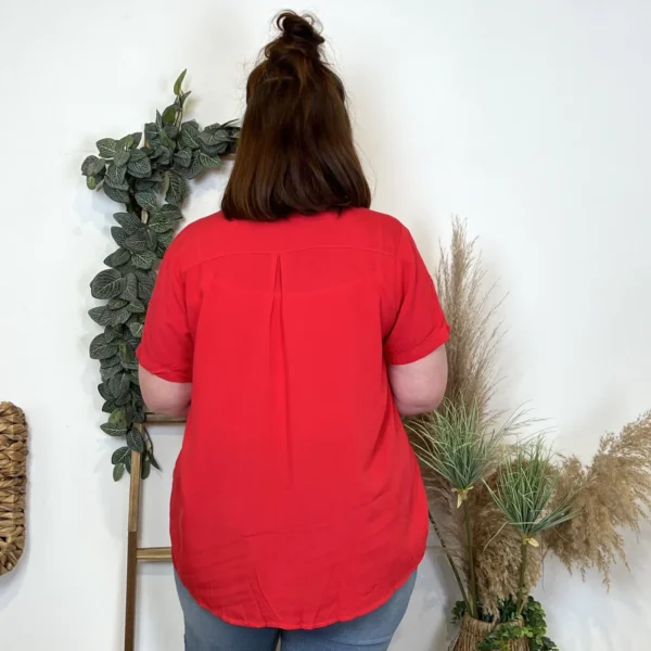 L028- Chemise Christy unie (T44-T52) - rouge - 52