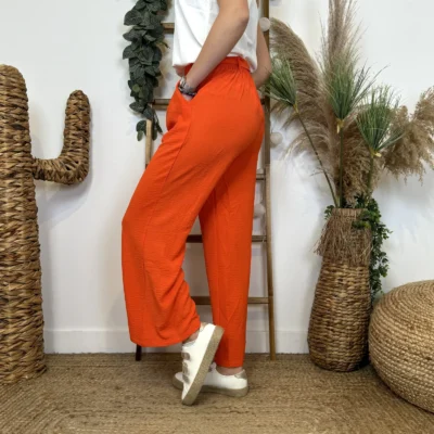 L827- Pantalon Palazzo By One (T36/T40) - orange - 38