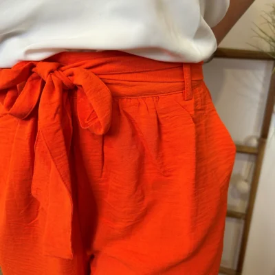 L827- Pantalon Palazzo By One (T36/T40) - orange - 38