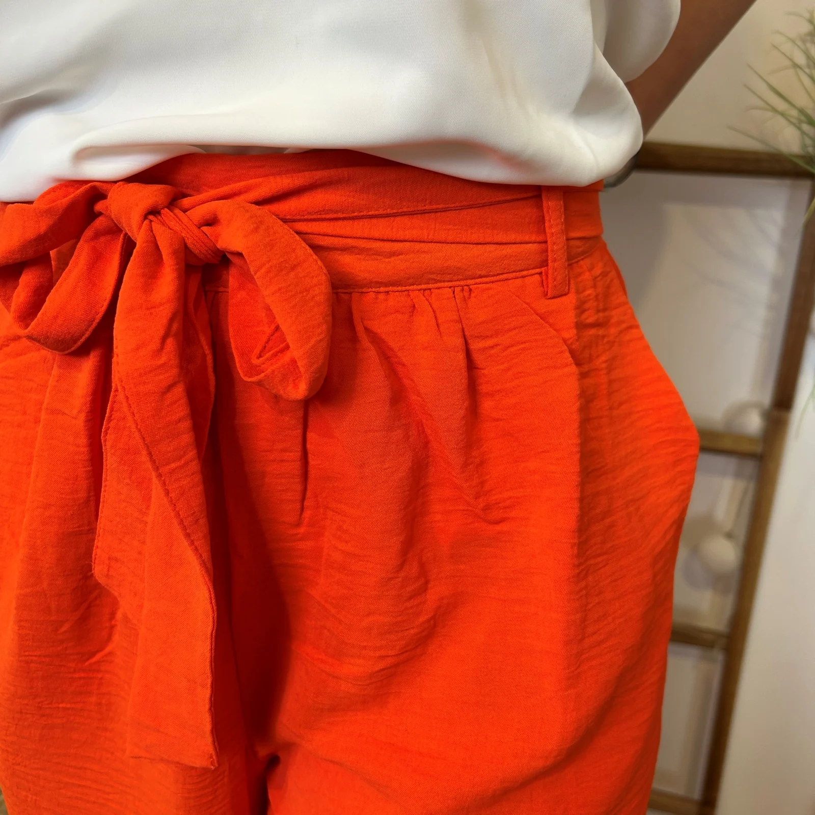 L827- Pantalon Palazzo By One (T36/T40) - orange - 38