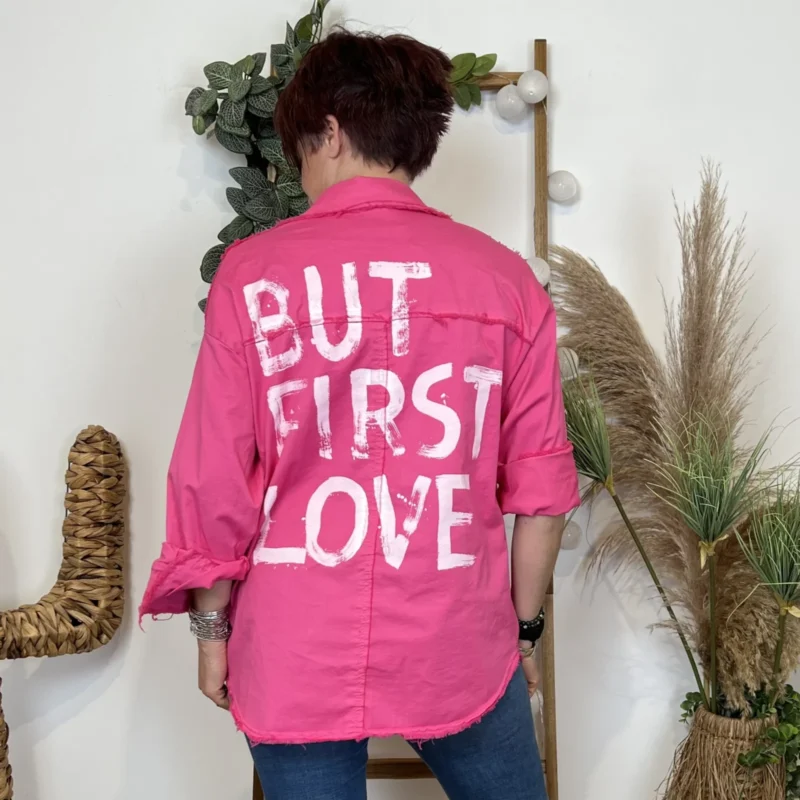 I968 - Veste "Love but..." (Tu) - fuchsia - taille-unique