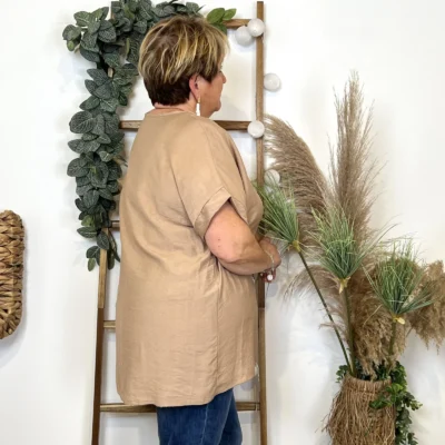 Z352- Tunique bouquet (Tu) 🇮🇹 - taupe - taille-unique-grande-taille