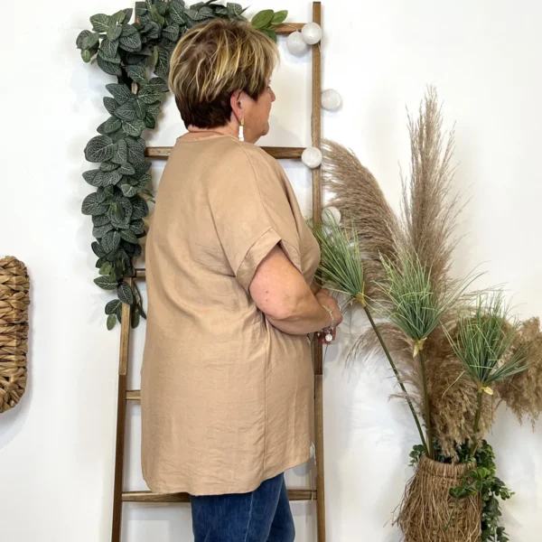 Z352- Tunique bouquet (Tu) 🇮🇹 - taupe - taille-unique-grande-taille