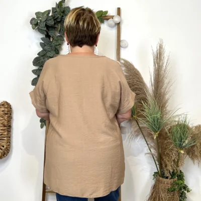 Z352- Tunique bouquet (Tu) 🇮🇹 - taupe - taille-unique-grande-taille