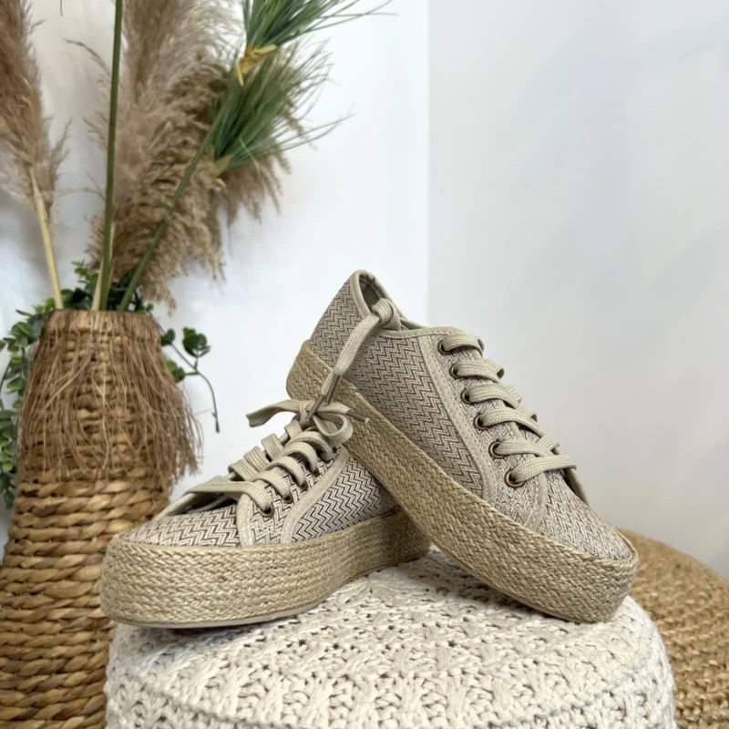 Tennis lacets texturés (T36-T41) - taupe - 41