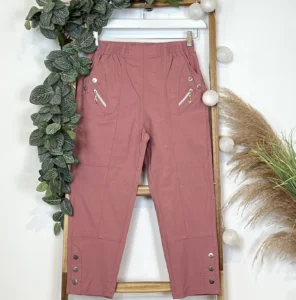 Pantacourt stretch confort T38-T52 - vieux-rose - 58