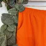 Pantacourt léger uni JST T38-T52 - orange - 58