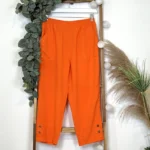Pantacourt léger uni JST T38-T52 - orange - 58