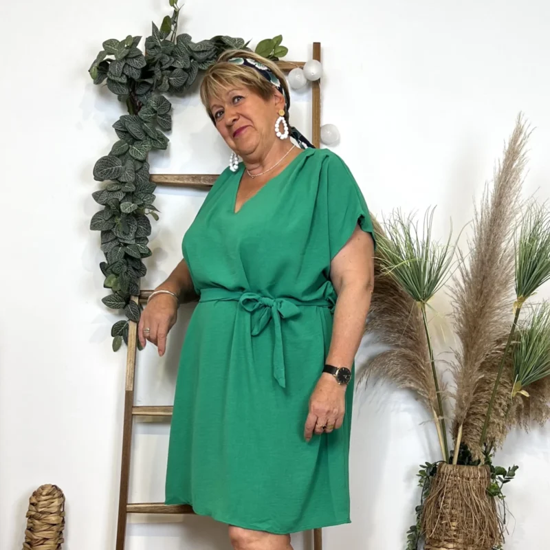 Robe unie Maëlle (T36-T40) - vert-bresil - 48