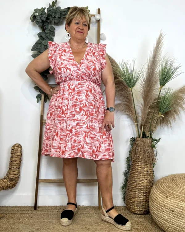 L180- Robe Maëlle "Dune" (T40-T48) - rouge - 48