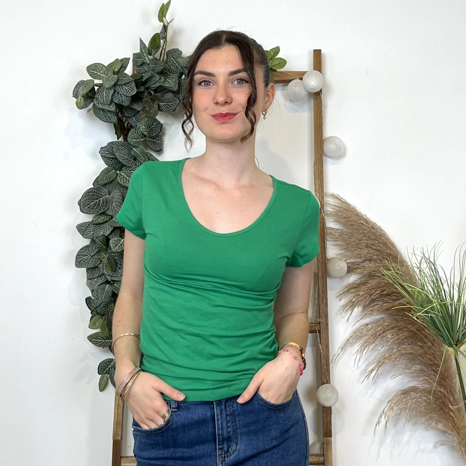 T-Shirt coton Coline (T36-T44) - vert-bresil - 44