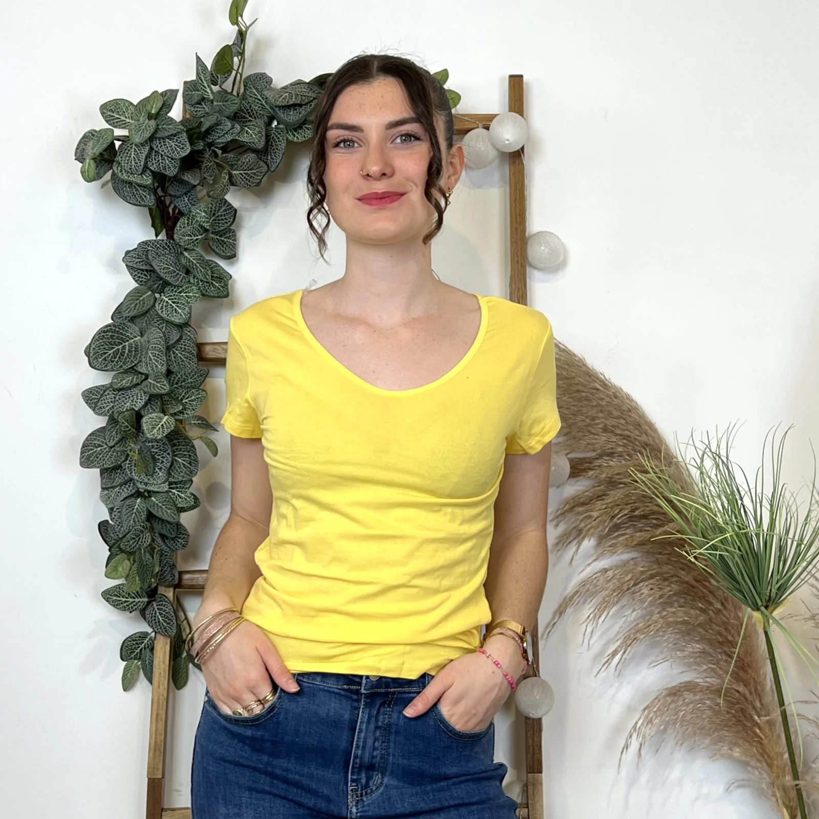T-Shirt coton Coline (T36-T44) - jaune - 44