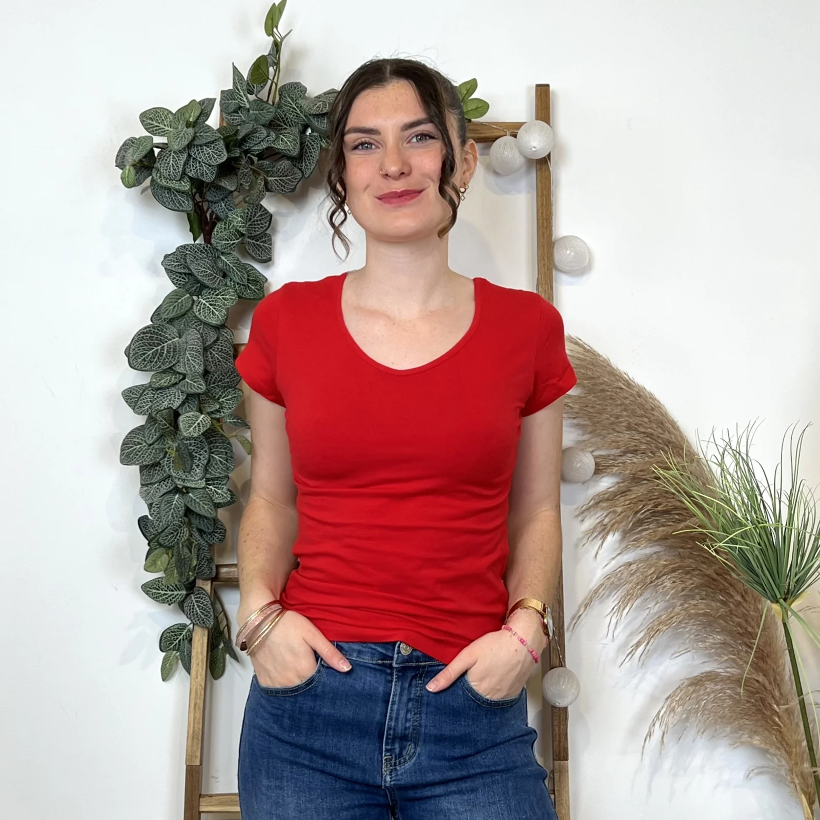 T-Shirt coton Coline (T36-T44) - rouge - 44