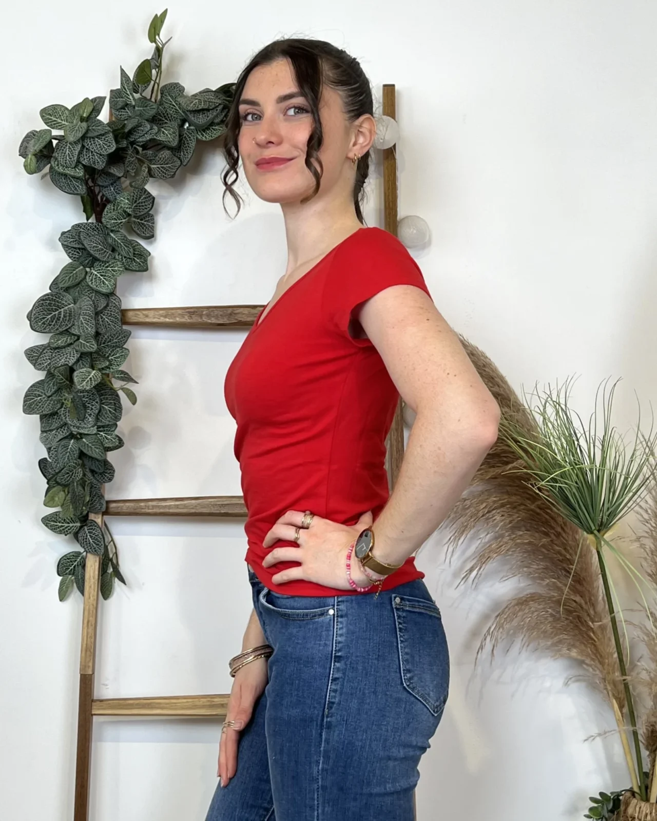 T-Shirt coton Coline (T36-T44) - rouge - 44