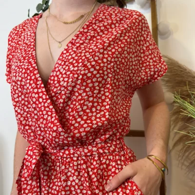 L895- Combinaison By One liberty (T36-T40) - rouge - 38