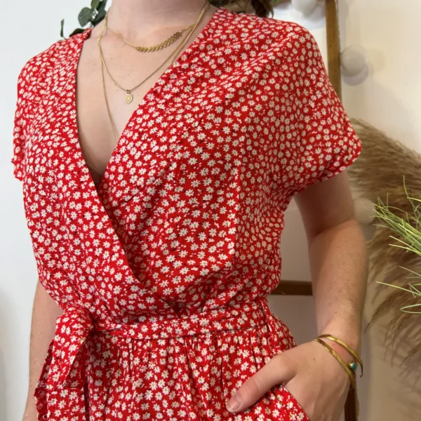 L895- Combinaison By One liberty (T36-T40) - rouge - 38