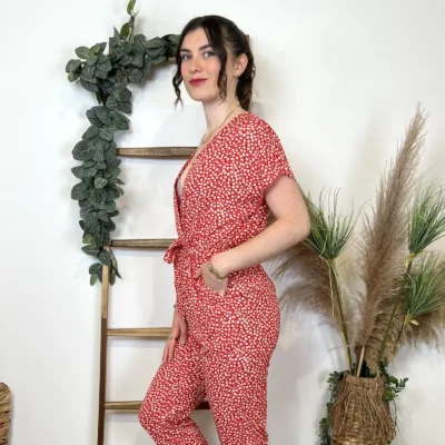 L895- Combinaison By One liberty (T36-T40) - rouge - 38