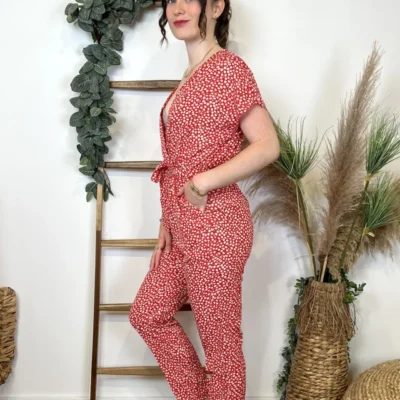 L895- Combinaison By One liberty (T36-T40) - rouge - 38