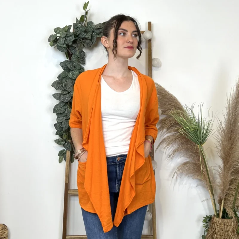 L351- Veste Estivale (Tu) - orange - taille-unique