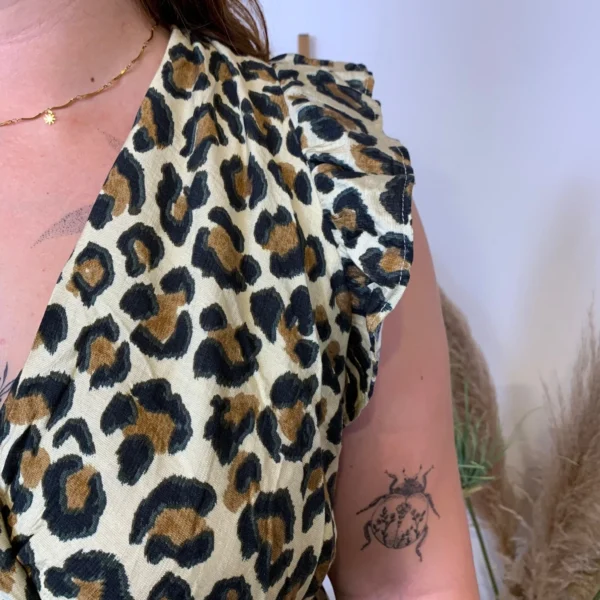 K904- Robe Marbrée "By One" Léopard (T40-T48) - camel - 48