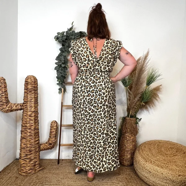 K904- Robe Marbrée "By One" Léopard (T40-T48) - camel - 48