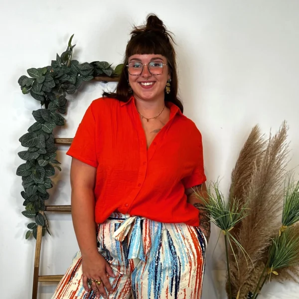 L002- Chemisier en coton (Gt) - orange - 52