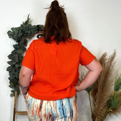 L002- Chemisier en coton (Gt) - orange - 52