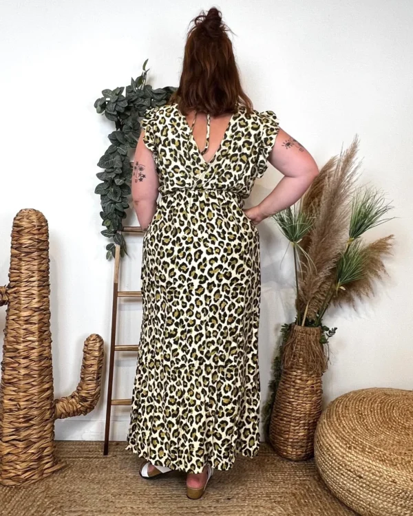 K904- Robe Marbrée "By One" Léopard (T40-T48) - kaki - 48