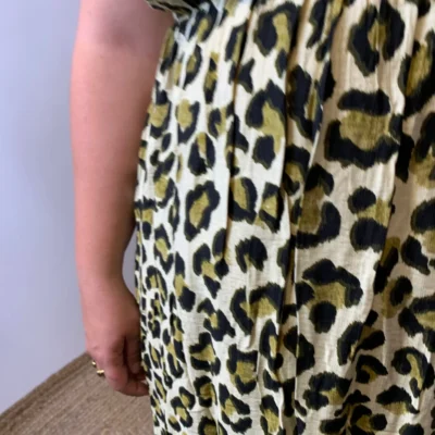 K904- Robe Marbrée "By One" Léopard (T40-T48) - kaki - 48