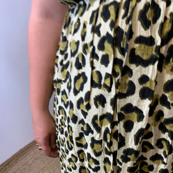 K904- Robe Marbrée "By One" Léopard (T40-T48) - kaki - 48