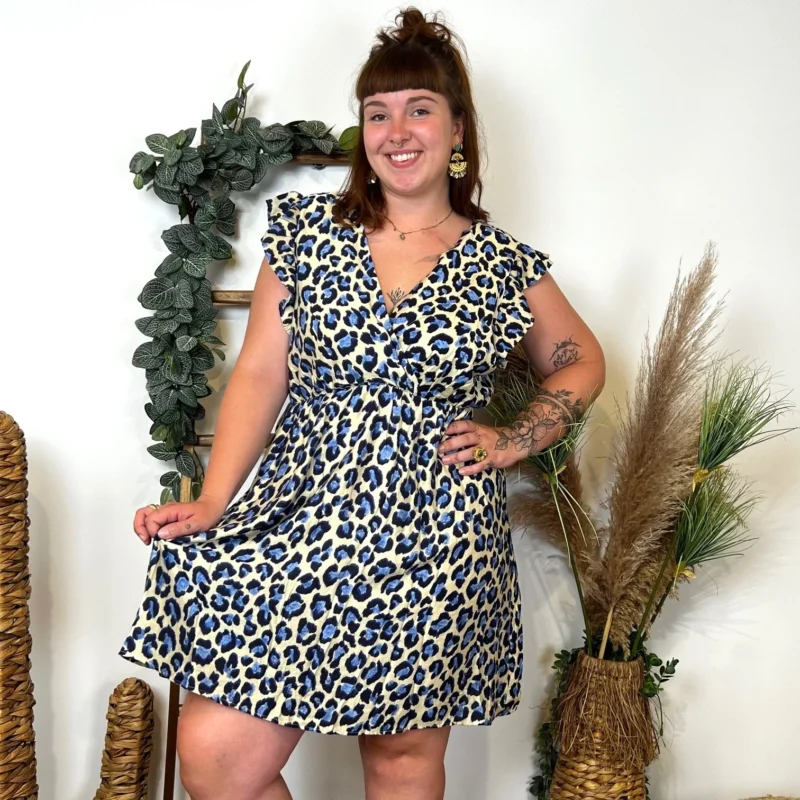 Robe imprimée By One Léopard (T40-T48) - bleu-indigo - 48